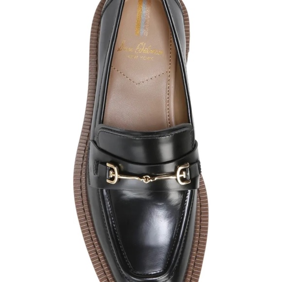 Sam Edelman Black Loafers with Gold Accent - Picture 5 of 11